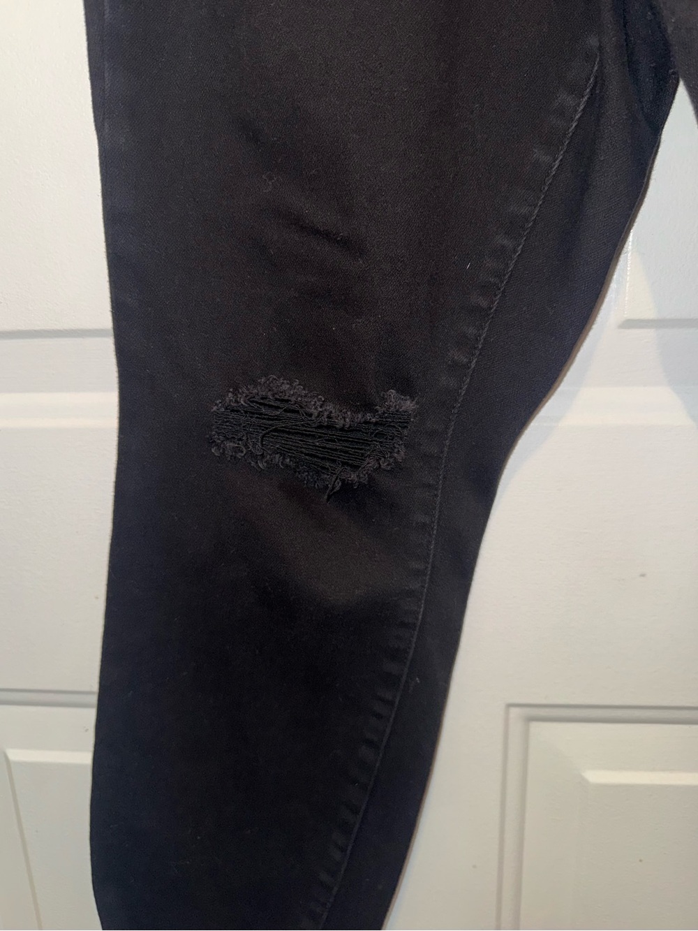 Judy Blue Black Distressed Skinny Jeans Size 14W High Rise Raw Hem Quiet Wealth - Picture 6 of 14